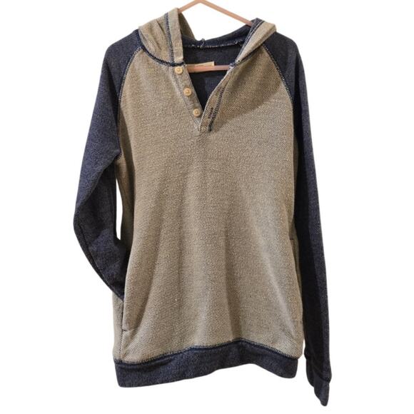 Tucker and Tate Hooded Henley Pullover Shirt Long Sleeve Blue Boys Size 7 - Picture 1 of 7